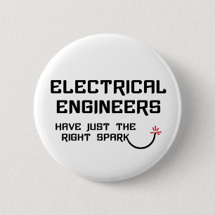 Elektrische ingenieur Recht Vonk Ronde Button 5,7 Cm