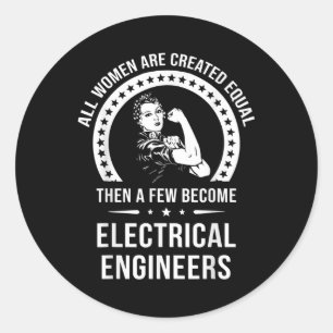 Elektrische ingenieur voor vrouwen wordt gelijk Cr Ronde Sticker