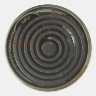 Elektrische kachelbrander ronde sticker