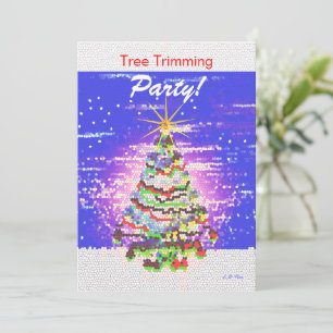 Elektrische kerstboom - Tree trimmen Party Kaart