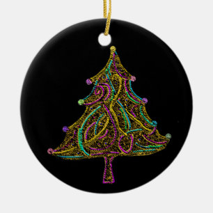 Elektrische kerstboomversiering met Neon Keramisch Ornament