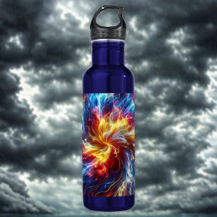 Elektrische Lightning heldere kleuren Waterfles