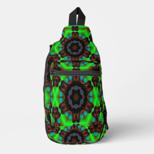 Elektrische Limoen Cosmic Mandala Sling Rugzak