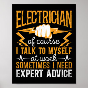 Elektrische Lineman-elektricien natuurlijk spreek Poster