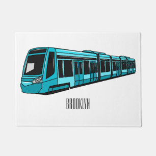 Elektrische locomotief cartoon illustratie deurmat