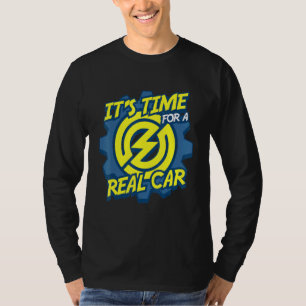 Elektrische mobiliteitscurve voor chauffeur milieu t-shirt