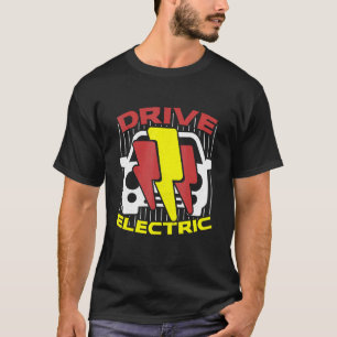 Elektrische mobiliteitscurve voor chauffeur milieu t-shirt