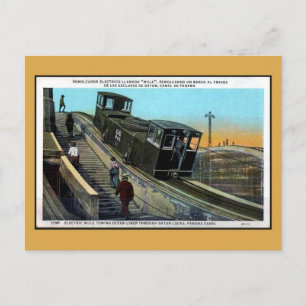  elektrische muilsleeplijn Panama-kanaal Briefkaart