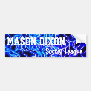 Elektrische neon Blue Tesla Coil Lightning Bumpersticker