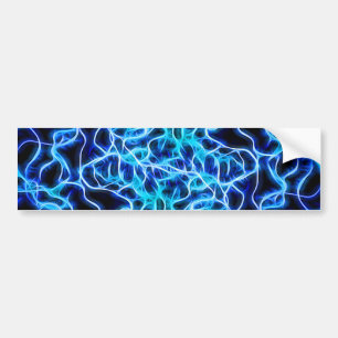 Elektrische neon Blue Tesla Coil Lightning Bumpersticker