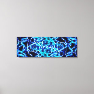 Elektrische neon Blue Tesla Coil Lightning Canvas Afdruk