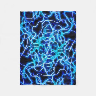 Elektrische neon Blue Tesla Coil Lightning Fleece Deken