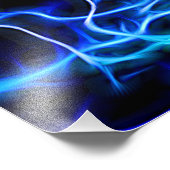 Elektrische neon Blue Tesla Coil Lightning Foto Afdruk (Hoek)