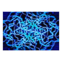 Elektrische neon Blue Tesla Coil Lightning
