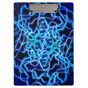 Elektrische neon Blue Tesla Coil Lightning Klembord