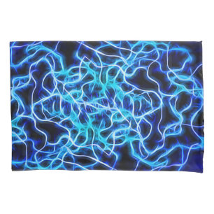 Elektrische neon Blue Tesla Coil Lightning Kussensloop