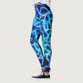 Elektrische neon Blue Tesla Coil Lightning Leggings (Links)