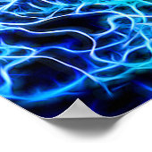Elektrische neon Blue Tesla Coil Lightning Poster (Hoek)
