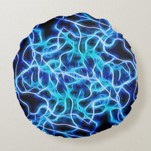 Elektrische neon Blue Tesla Coil Lightning Rond Kussen