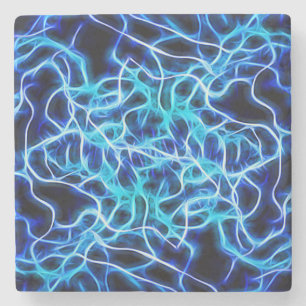 Elektrische neon Blue Tesla Coil Lightning Stenen Onderzetter