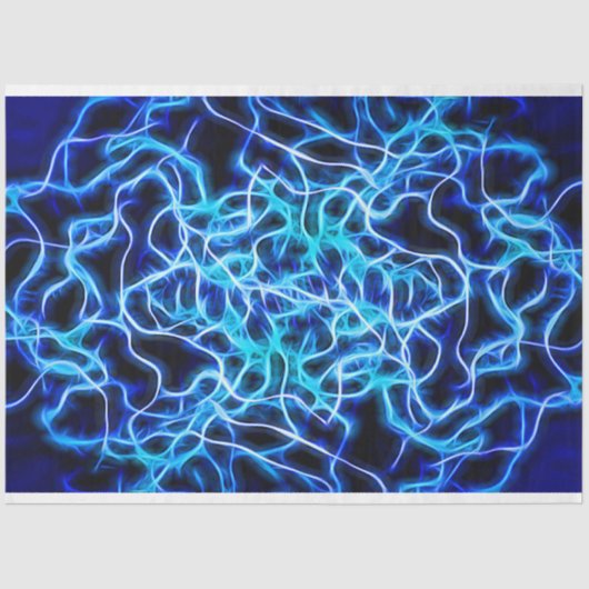 Elektrische neon Blue Tesla Coil Lightning Tissuepapier (Voorkant)