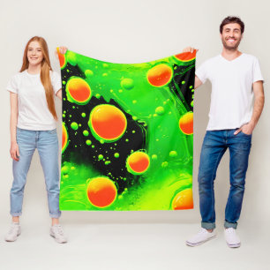 Elektrische Neon Bubble Dance Fleece Deken