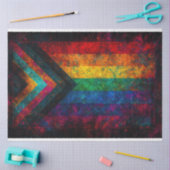 Elektrische Neon Progressieve Pride Flag Decoupage Tissuepapier (Craft)