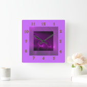 Elektrische Paarse wandklok Vierkante Klok (Huis)