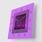 Elektrische Paarse wandklok Vierkante Klok (Hoek)
