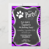 Elektrische Paarse zebrastrepen; pootprint Kaart (Voorkant)