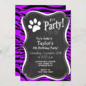 Elektrische Paarse zebrastrepen; pootprint Kaart (Voorkant / Achterkant)