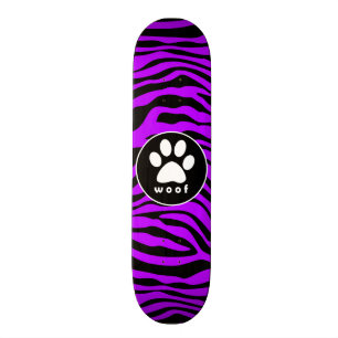 Elektrische Paarse zebrastrepen; pootprint Skateboard