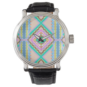Elektrische Pastel Droom Kaleidoscoop Horloge
