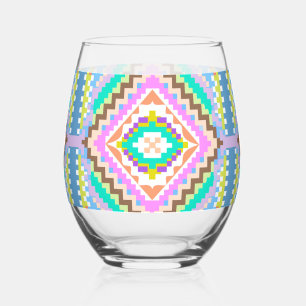 Elektrische Pastel Droom Kaleidoscoop Wijnglas Zonder Voet