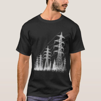 Elektrische pylonen - elektriciteitsleidingen t-shirt