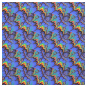 Elektrische regenbooggolven Fractal Art Patroon Stof
