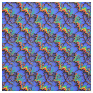 Elektrische regenbooggolven Fractal Art Patroon Stof
