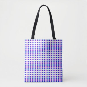 elektrische retro met blauwe en paarse strippen draagtas