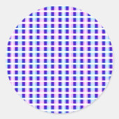 elektrische retro met blauwe en paarse strippen ronde sticker (Voorkant)