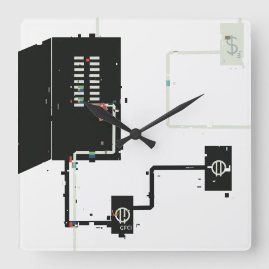 Elektrische schakelingen vierkante klok (Voorkant)