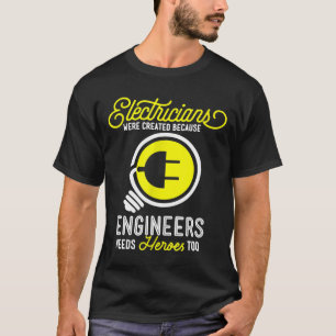 Elektrische schenkingsingenieurs met een cadeau he t-shirt