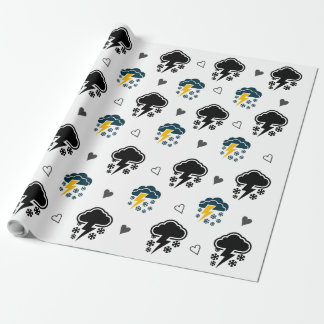 Elektrische Skies: Cloud Thunder inpakpapier. " Cadeaupapier
