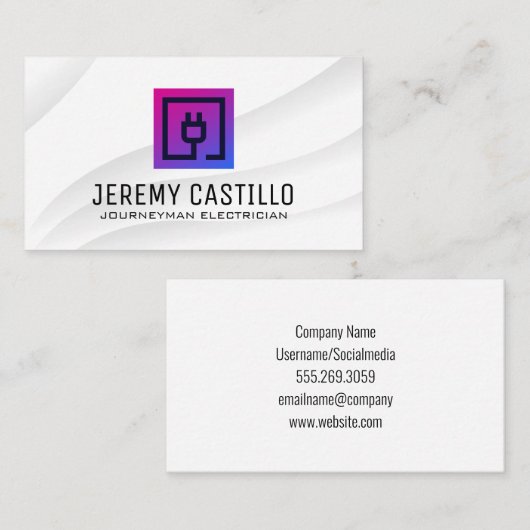 Elektrische stekker Logo | Energie | Technologie Visitekaartje (Voorkant / Achterkant)