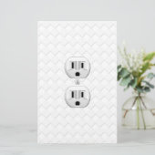 Elektrische stekker voor wandstopcontacten past di briefpapier (Staand voorkant)