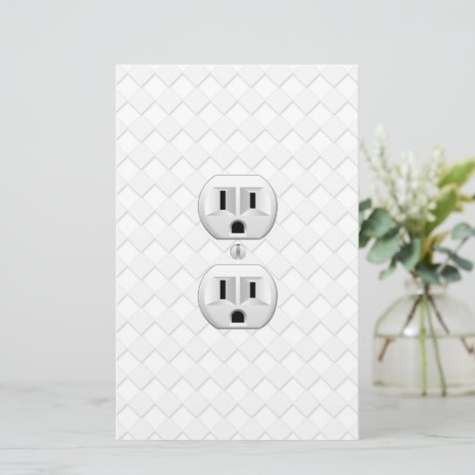 Elektrische stekker voor wandstopcontacten past di briefpapier (Staand voorkant)