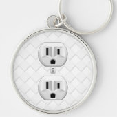 Elektrische stekker voor wandstopcontacten past di sleutelhanger (Voorkant)