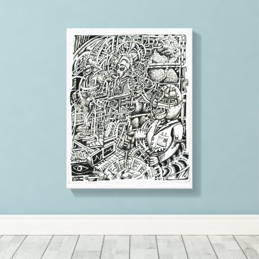 Elektrische Stoel, gemaakt door Brian Benson Canvas Afdruk (Insitu (Houten vloer))