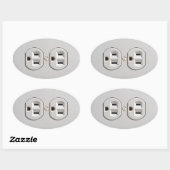 Elektrische stopaansluiting ovale sticker (Vel)