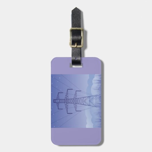 Elektrische Transmissietoren bij Night Sky Bagagelabel (Voorkant verticaal)