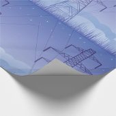 Elektrische Transmissietoren bij Night Sky Cadeaupapier